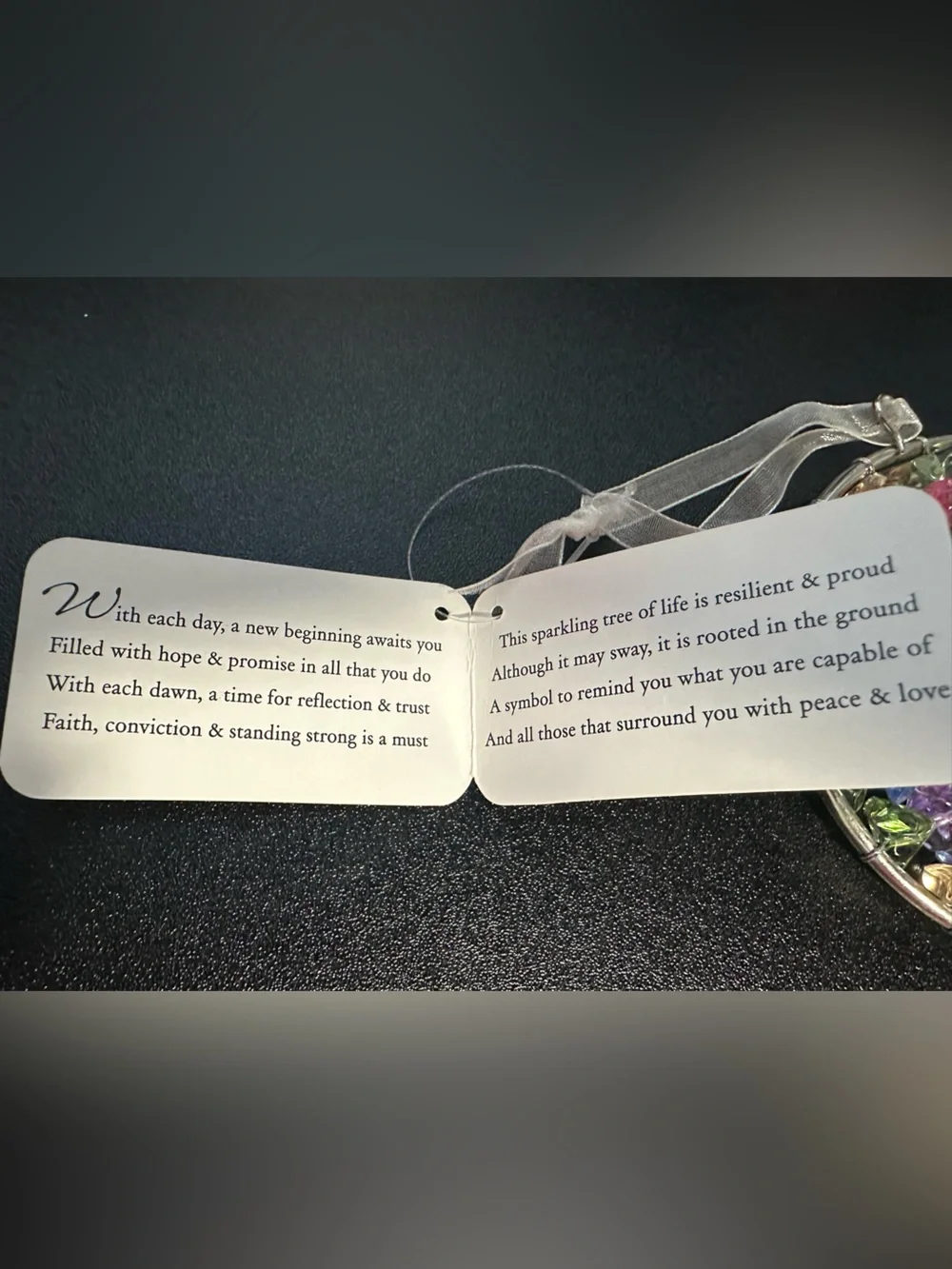 GANZ Tree of Life Ornament - Multicolor Crystal Leaves